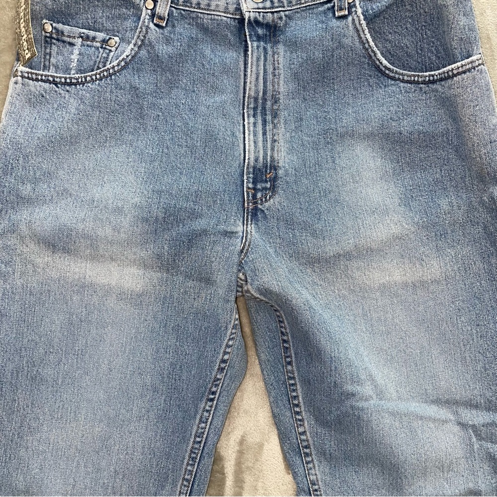 NWT Levi’s Silver Tab Straight Loose Jeans Light Wash Distressed 36x34 - Picture 3 of 9
